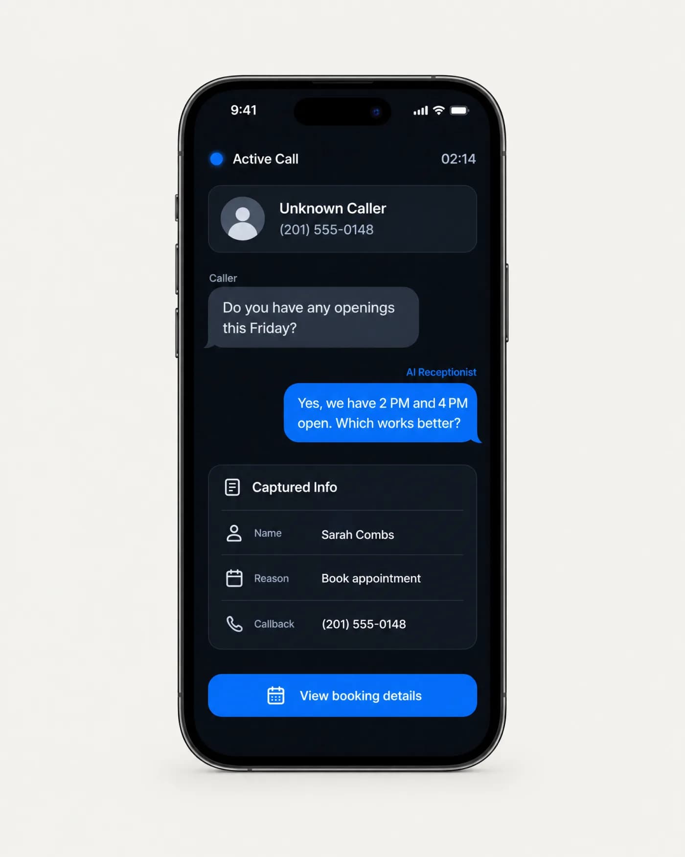 AI Receptionist app preview